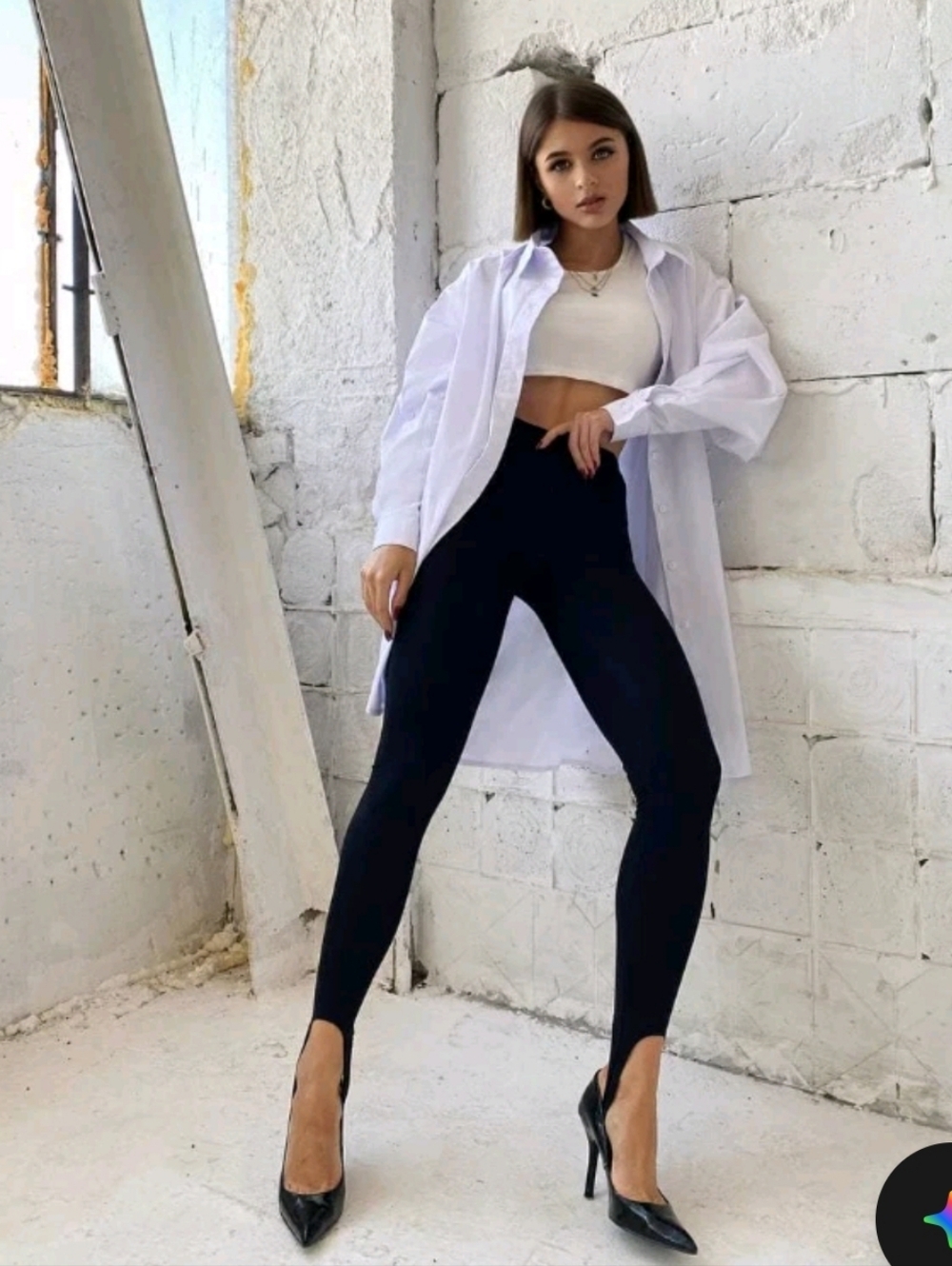 Zara High Waist Black Stirrup leggings M/L Retail $49-aritzia-jlux-mango